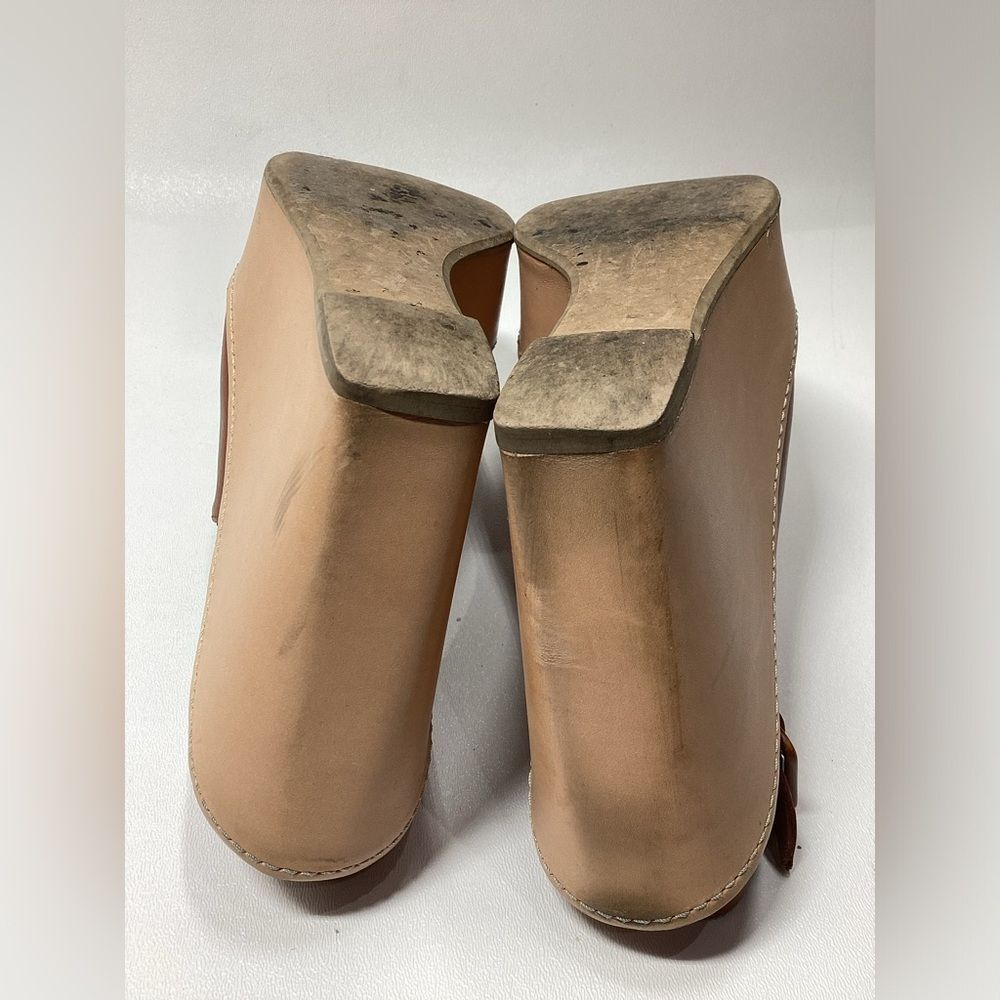 Robert Clergerie French' Brown ‎ Leather Ankle Strap Cognac Leather Heels EU 37 - Picture 13 of 16